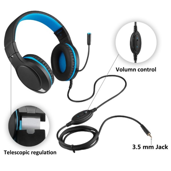 MEILESENG H-10 3.5mm Game Gaming Headphone Headset Earphone Headband with Microphone for Laptop Tablet Mobile PhonesMobile phones or PS4 /PS4 pro/PS4 slim/Xbox one/Xbox one S/Xbox one X/Nintendo Switch